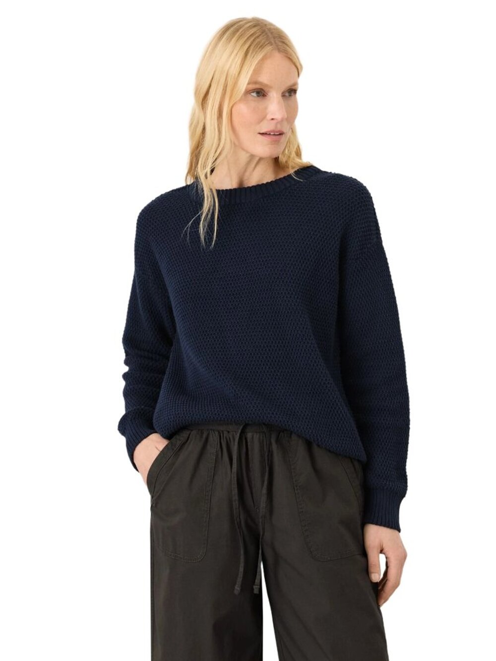 Pact Organic Cotton Shoreline Pullover Sweater, Navy, Large, NEW!